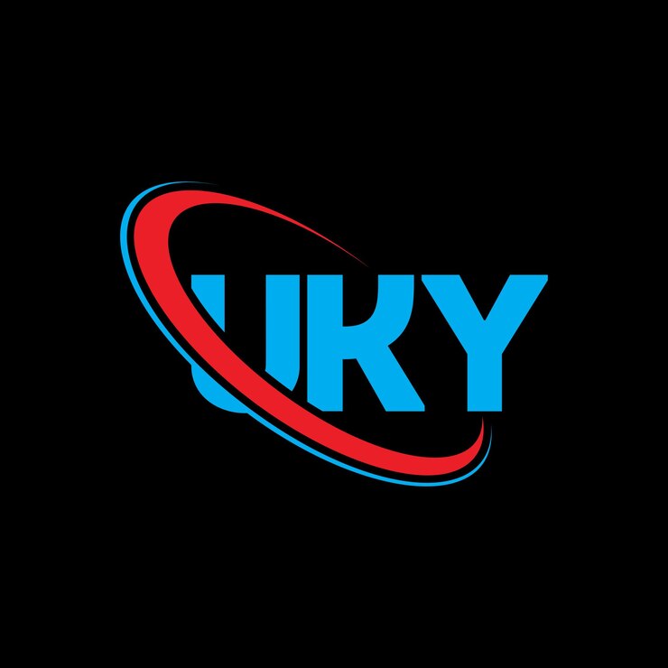 Vector uky logo uky letter uky letter logo design initials uky logo linked with circle and uppercase monogram logo uky typography for technology business and real estate brand