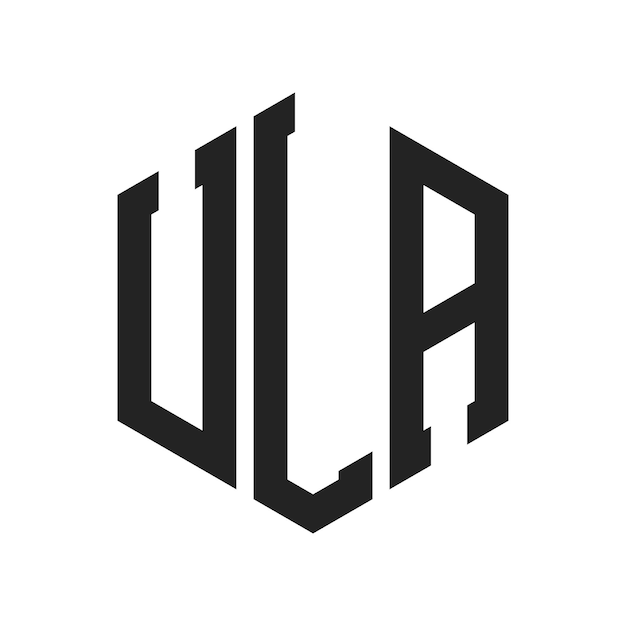 ULA Logo Design Initial Letter ULA Monogram Logo using Hexagon shape