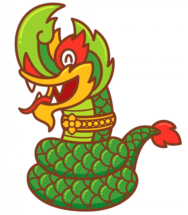 Vector ular hijau naga