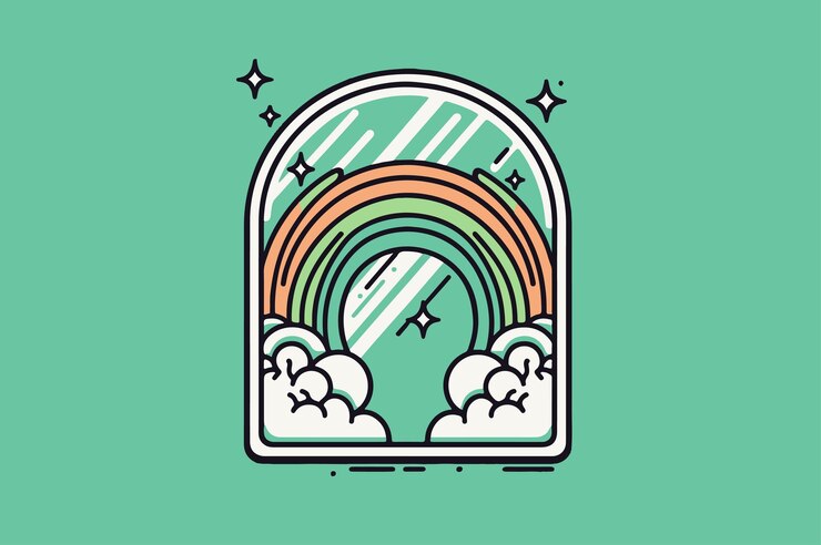 Vector un miroir do merge un arcenciel