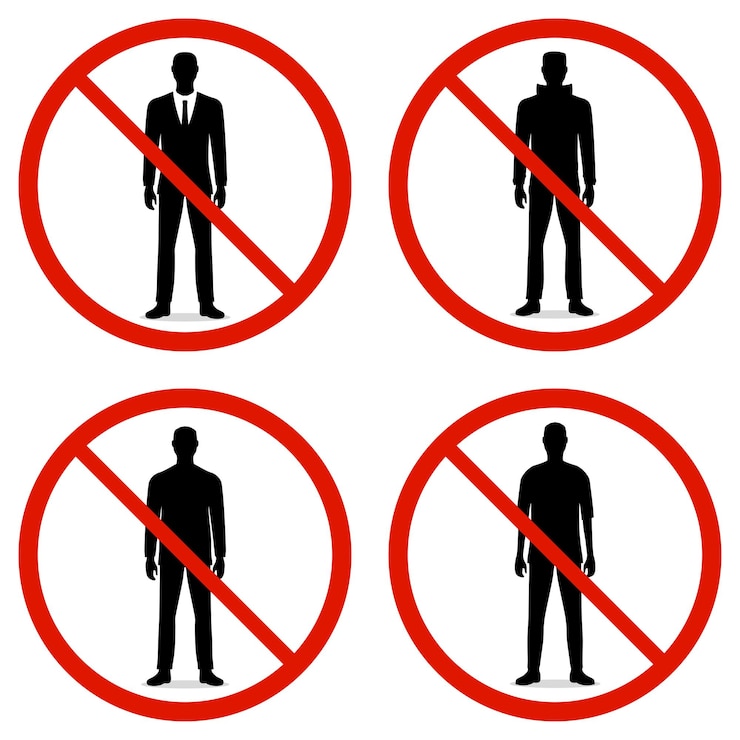 Vector unauthorized person not allowed prohibition sign
