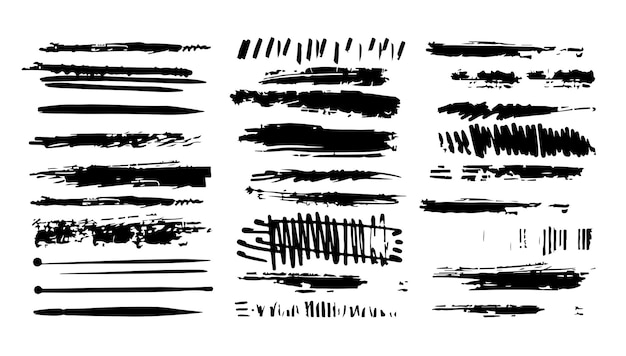 Underline brushstroke set Collection shape element line and stroke design abstract Texture divider