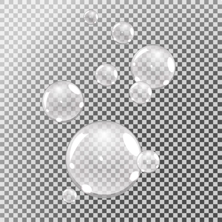Underwater bubbles, water bubbles on transparent background, 