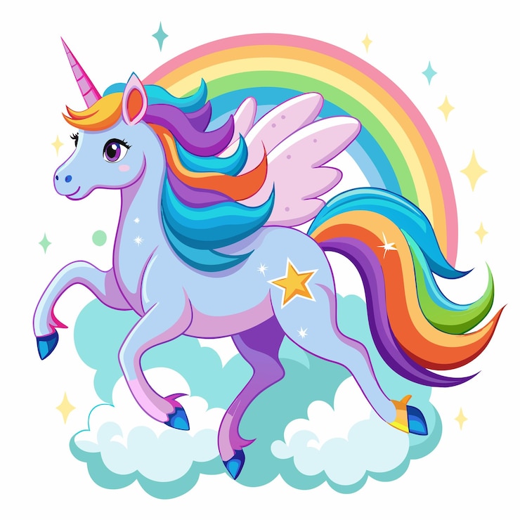 unicorn dash coloring book page line art outline vector illustration isolated white background 39