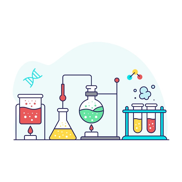 Unique design illustration of chemical reaction