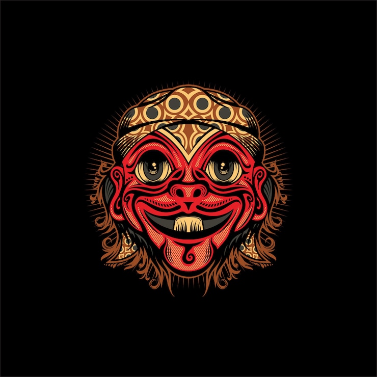 Vector unique face astrajingga cepot character
