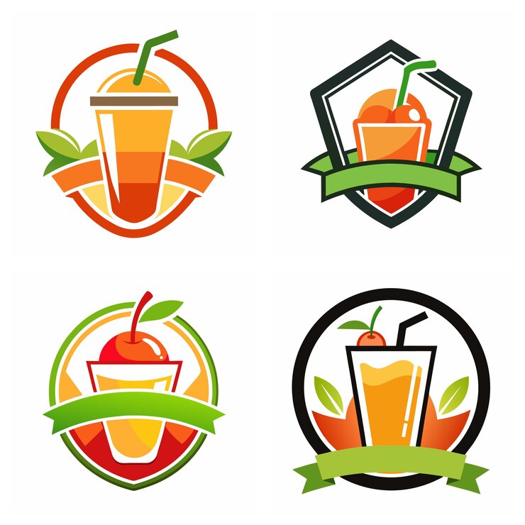 Unique Logo for Juice Bars with Clean Aesthetic and Fresh Theme