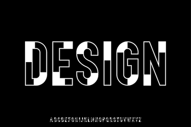 Unique modern decorative alphabet display font vector Abstract geometric typography style