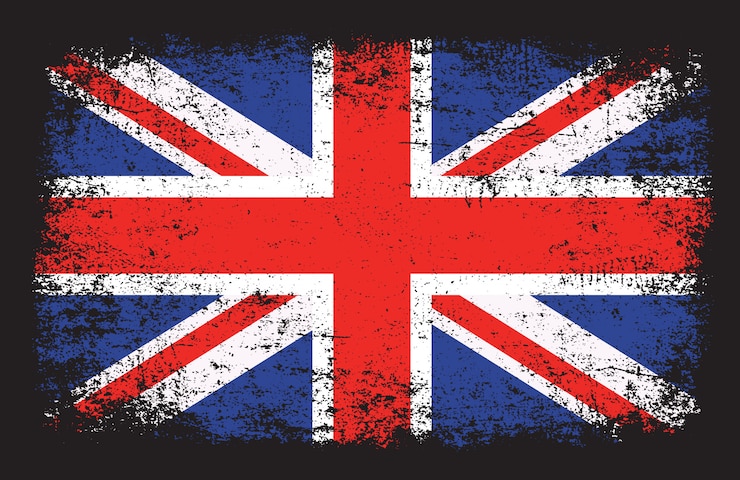 Vector united kingdom flag in grunge style