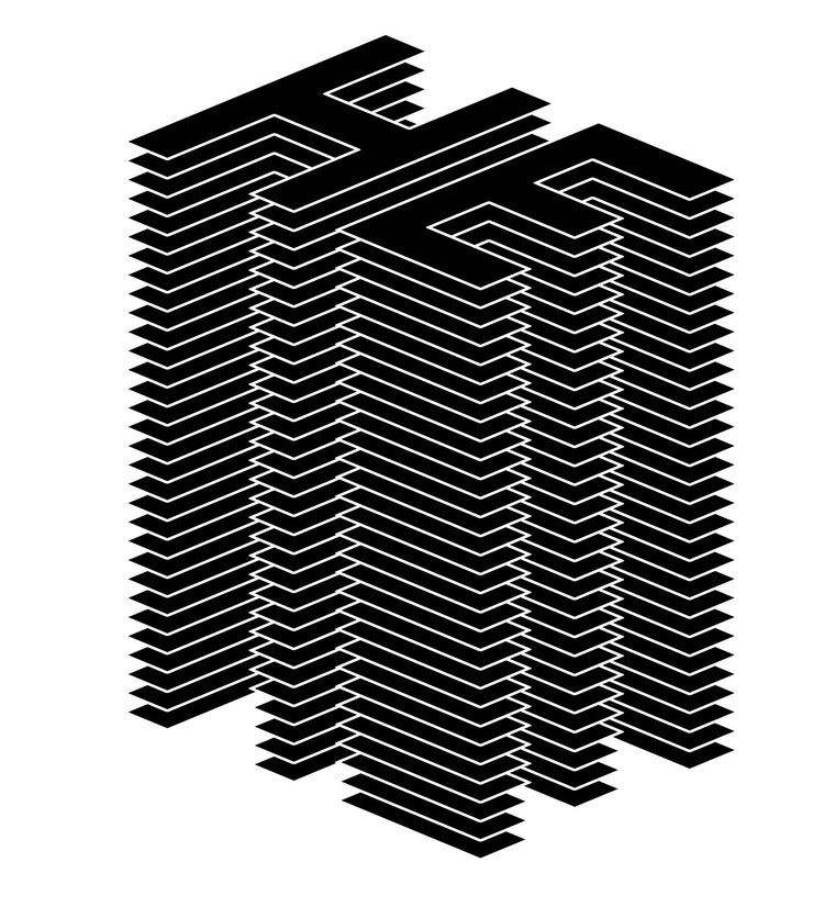 Vector unusual graphics a stack of letters