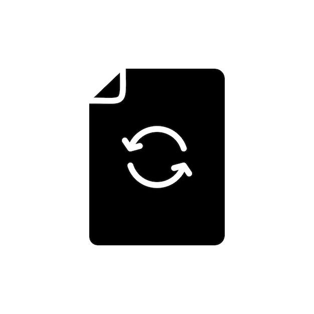 Update document icon setRecycle and refresh document file vector symbol in a black filled and outlined styleRecycle file sign