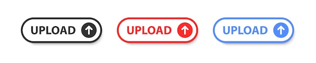 Upload button icon Mouse cursor push to upload file symbol Press on the site Online bar click up arrow UI design Promotion banner Vector illustration