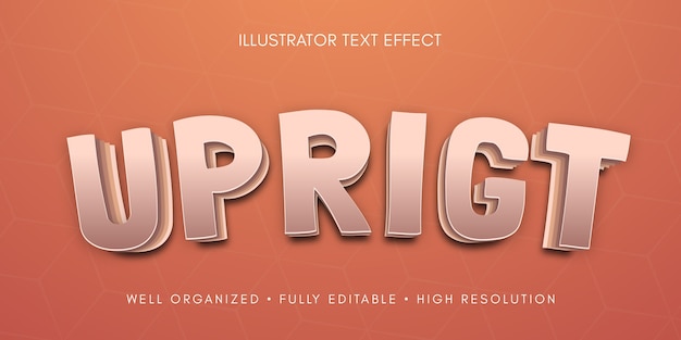 Upright editable text effect illustration