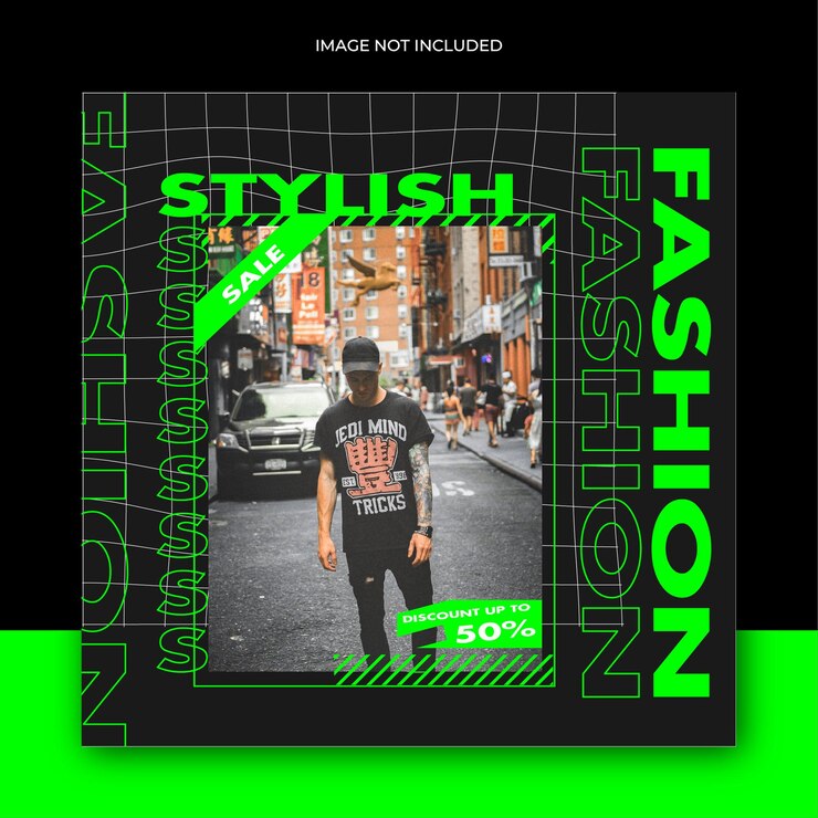 Vector urban streetwear fashion instagram post template
