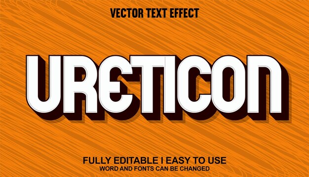 Ureticon Fully Editable 3D Vector Text Effect