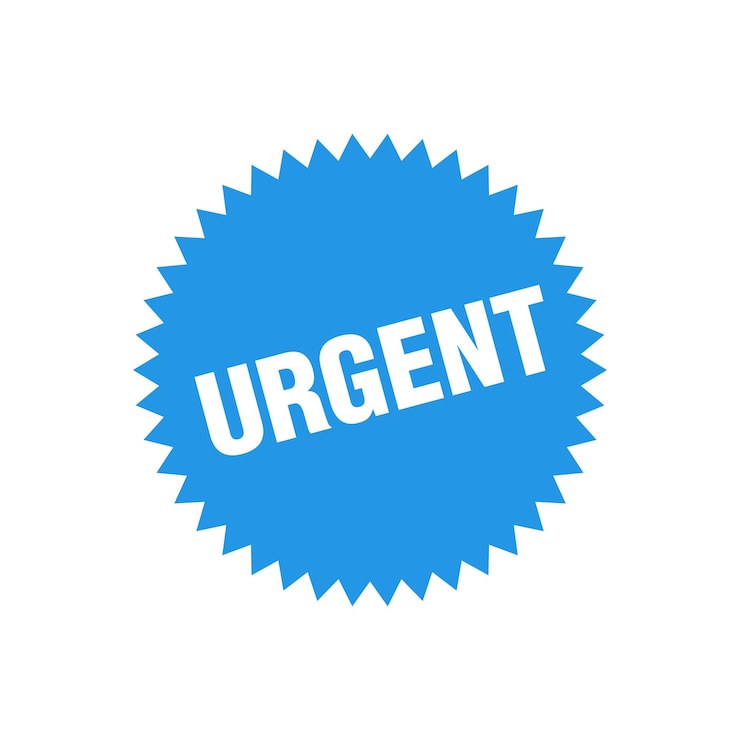 Vector urgent tag urgent isolated peeler vector template