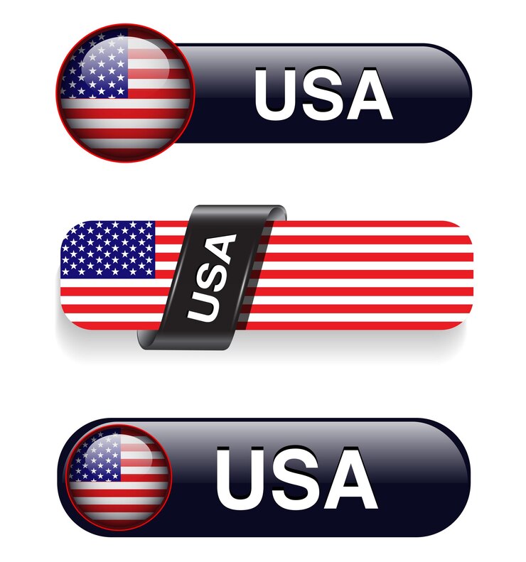 USA american flag banners icons theme