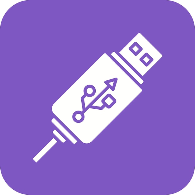 USB Cable vector icon Can be used for Computer and Hardware iconset