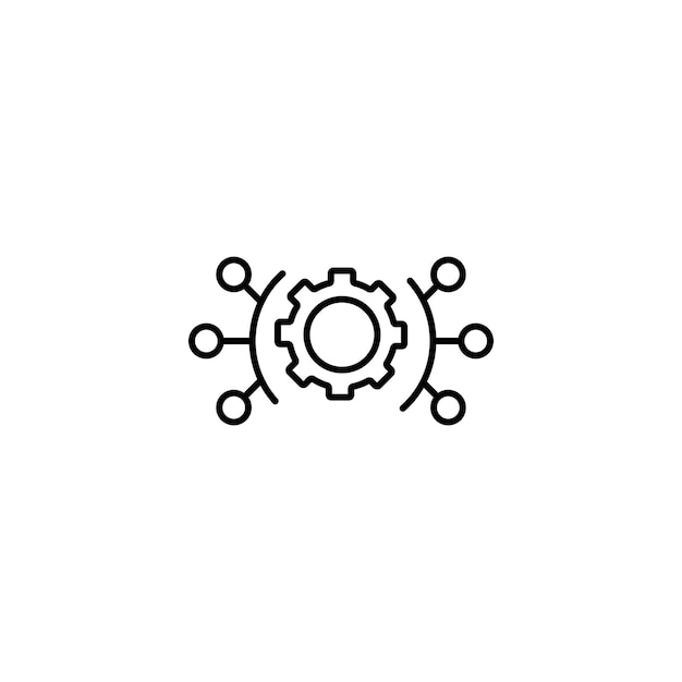 Useful functions icon set cogwheel useful research vector logo symbol in black filled and outlined style Multi cog business sign