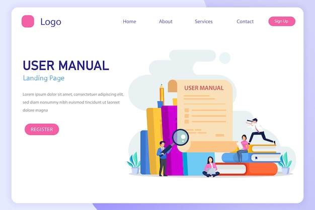 user guide manual instruction and guidebook vector concept