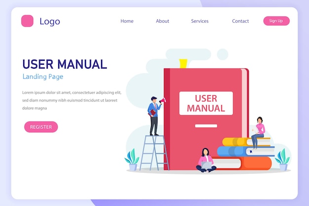 user guide manual instruction and guidebook vector concept
