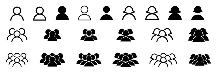 User icon vector set Profile and people silhouette collectionMonochrome icon People sign account