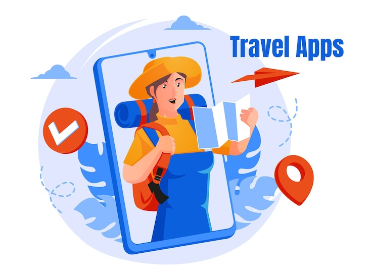 Vector vacation travel app concept