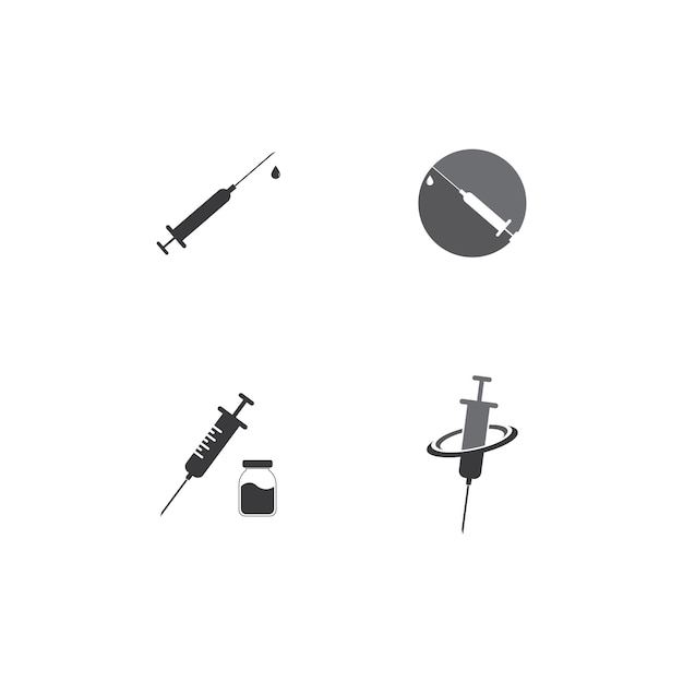 Vaccination and immunization icon logo vector template