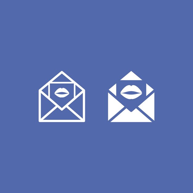 Valentine icons envelope logo illustration
