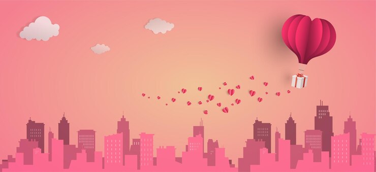Valentines Day banner with many sweet hearts and on red background