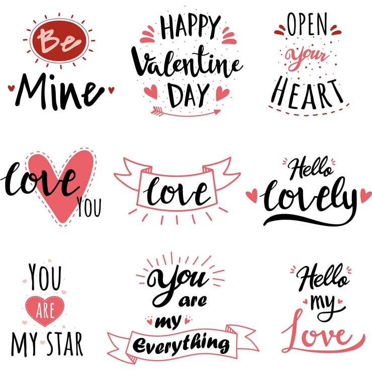 Valentines Day banner with many sweet hearts and on red background
