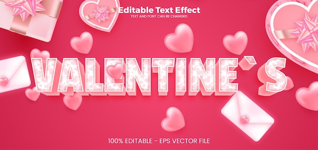 valentines editable text effect 3d text effect template