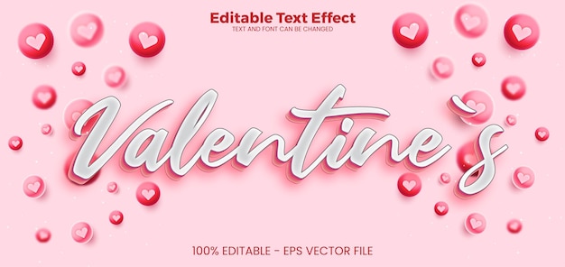 Valentines Editable text effect 3d text effect template