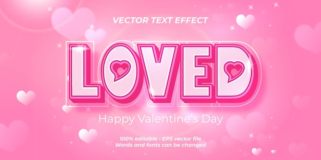 Valentines love text effect