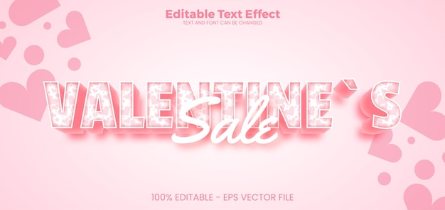 valentines sale editable text effect 3d text effect template