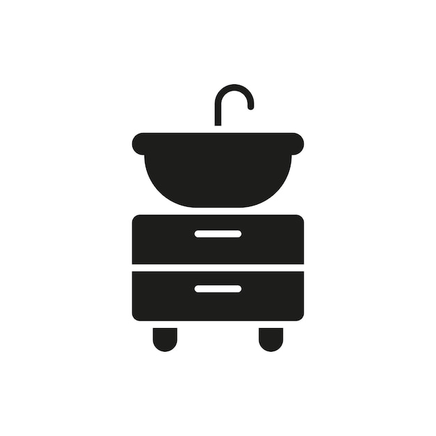 Vanity unit bathroom icon vector basic design simple and modern