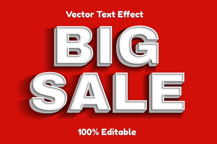 vecteor text effect editable big sale