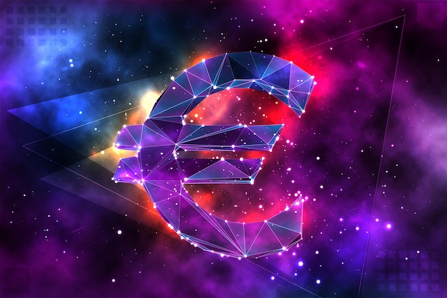 Vector 3d object on space background