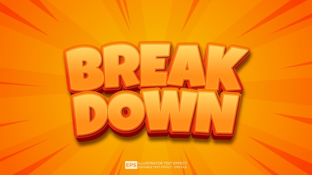 Vector 3d text editable text effect break down