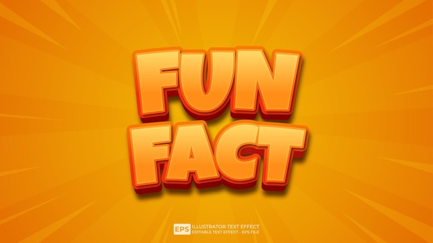 vector 3d text editable text effect fun fact