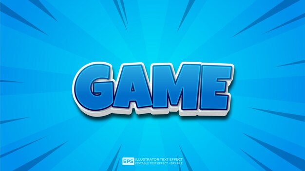 vector 3d text game editable text effect font