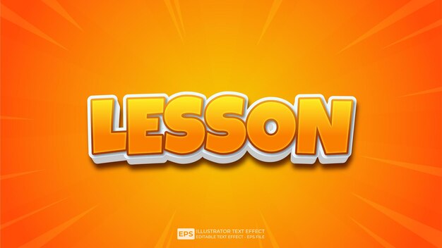 vector 3d text lesson editable text effect font