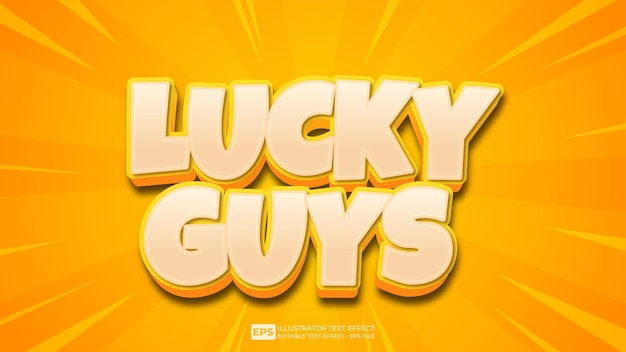 vector 3d text lucky guys editable text effect font