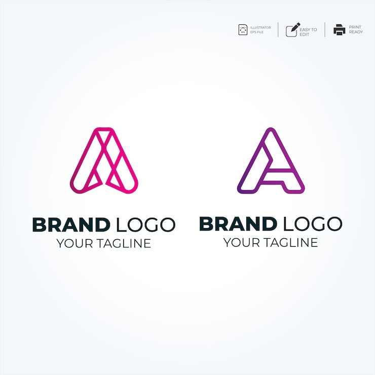 Vector vector a letter minimalist creative business company logo design free icon