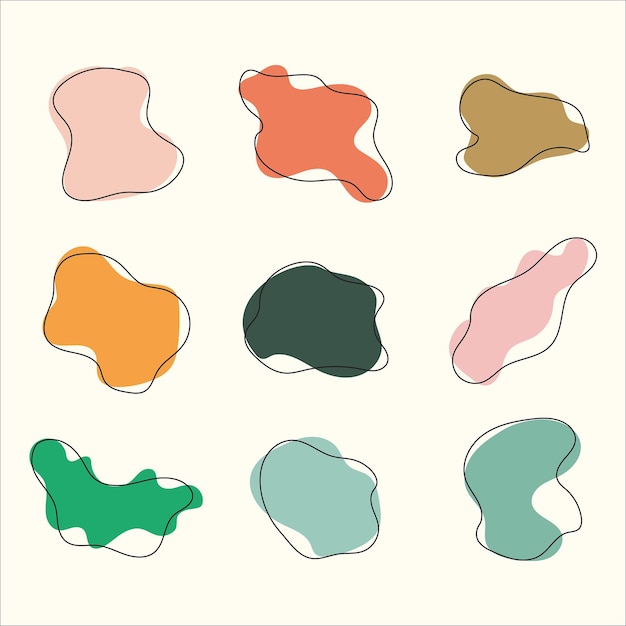vector a set of abstract elements multicolored circles