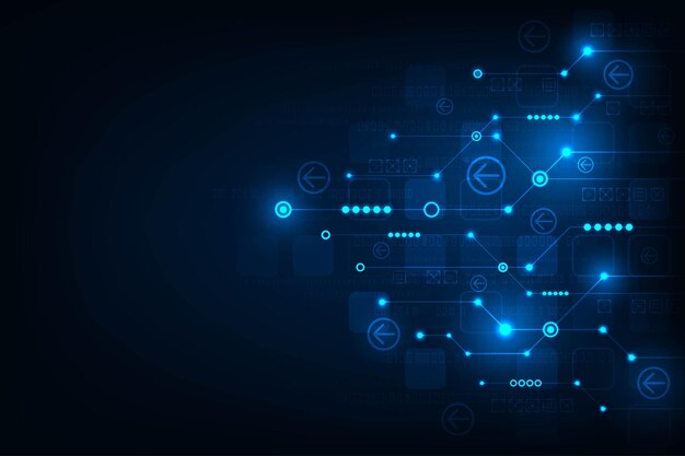 Vector abstract futurisit circuit board hi tech blue Line electronic with concept communication