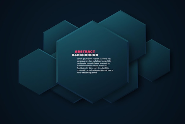 Vector abstract geometric background dark hexagonbanner template