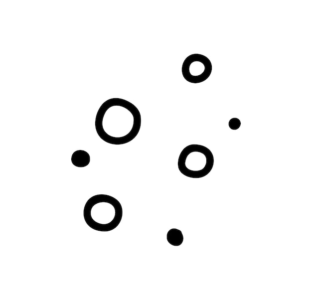Vector abstract hand drawn cute texture cartoony round circles expression sign doodle dots Pattern