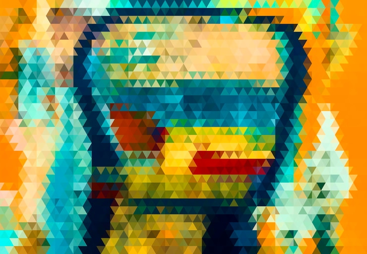Vector vector abstract image of a sad mans head