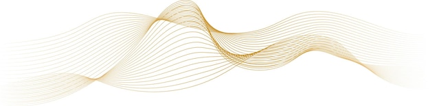 Vector abstract line art wavy smooth flowing dynamic gold gradient isolated